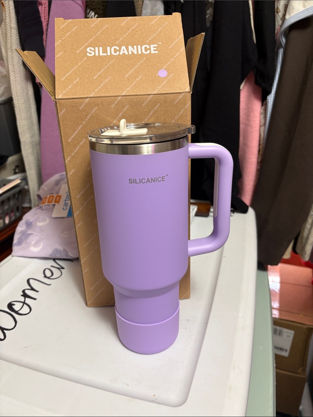 Lavender Insulated Travel Mug with Handle